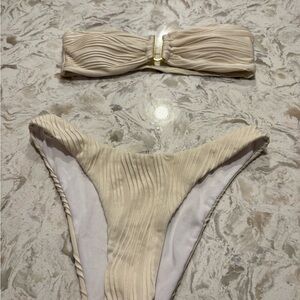 Cream Bandeau Bikini Set